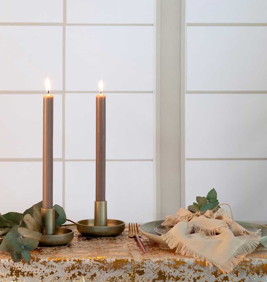 Taupe 10 inch Dinner Candles x 6 - Shearer Candles