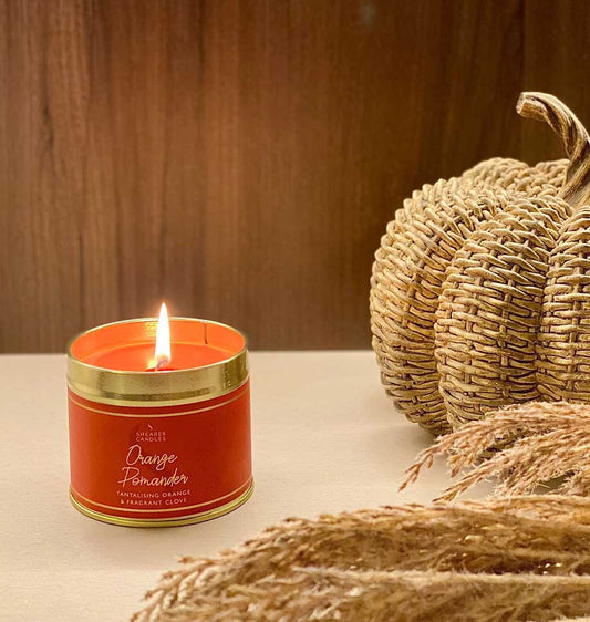 Orange Pomander Small Tin Candle - Shearer Candles