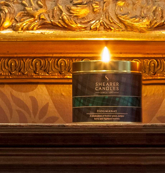 Hogmanay Tin Candle