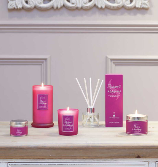 Rhubarb and Raspberry Large Tin Candle