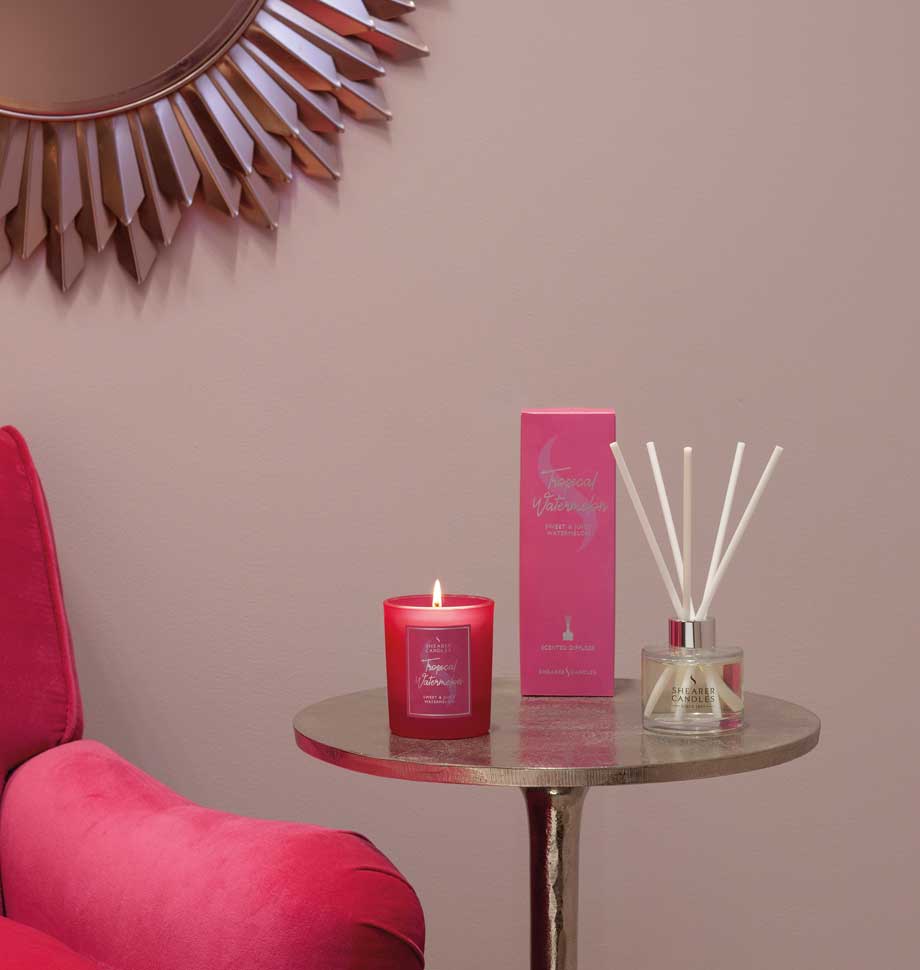 Tropical Watermelon Tall Pillar Jar Candle