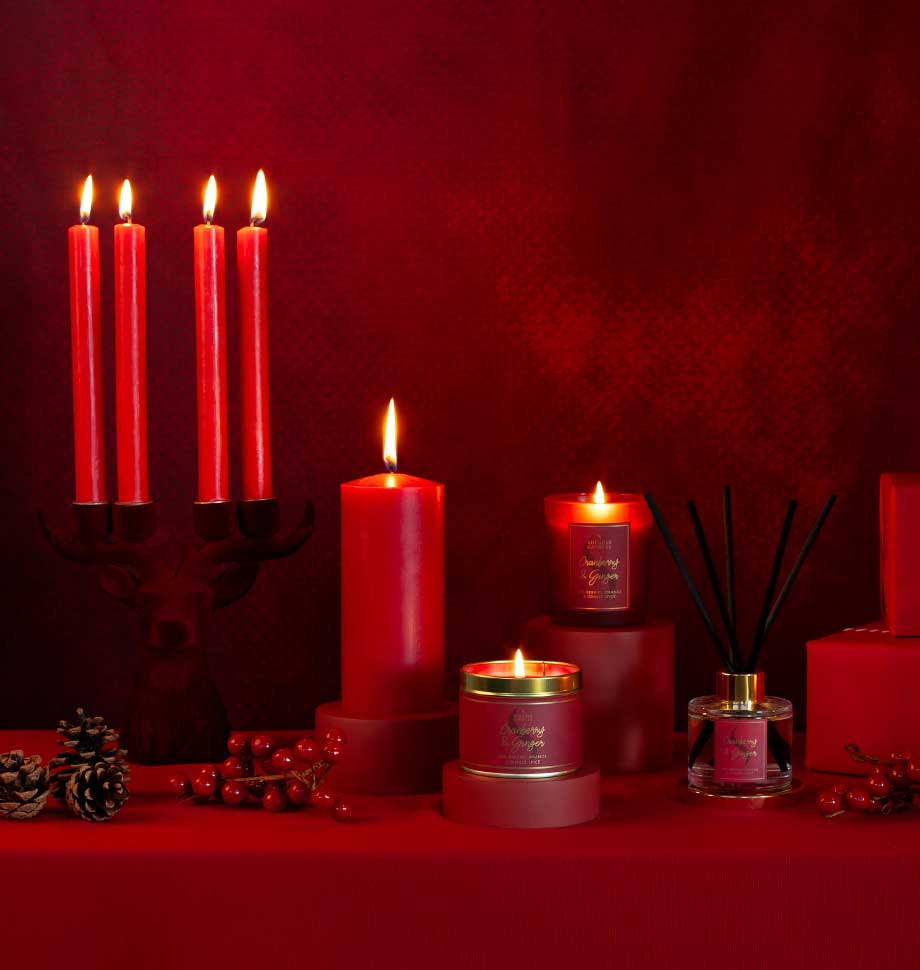 Cranberry and Ginger Tall Pillar Jar Candle
