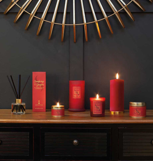 Cranberry and Ginger Tall Pillar Jar Candle
