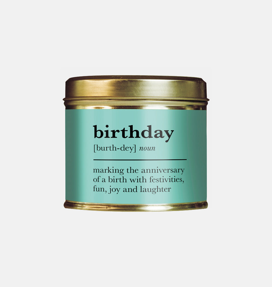Birthday Definition Large Scented Tin Candle - Shearer Candles