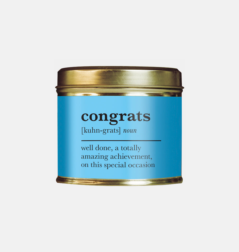 Congrats Definition Large Scented Tin Candle - Shearer Candles