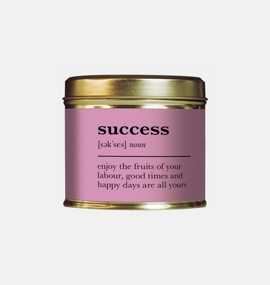 Success Definition Large Scented Tin Candle - Shearer Candles