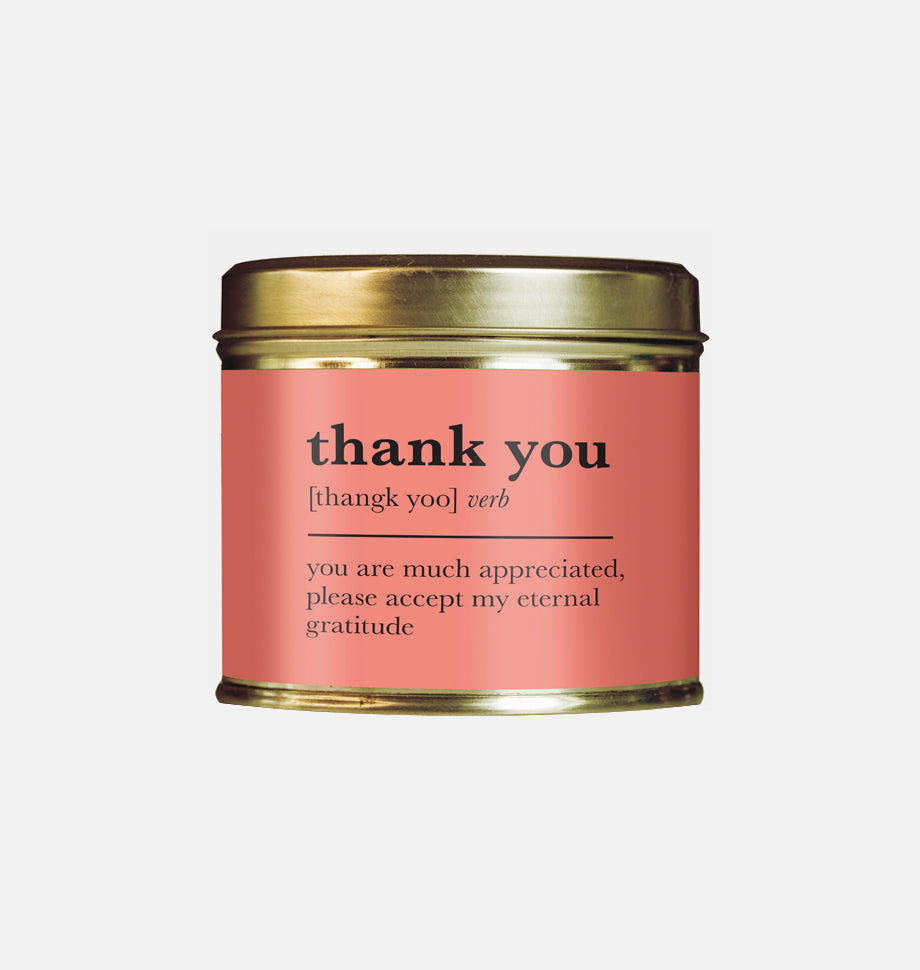 Thank You Definition Large Scented Tin Candle - Shearer Candles