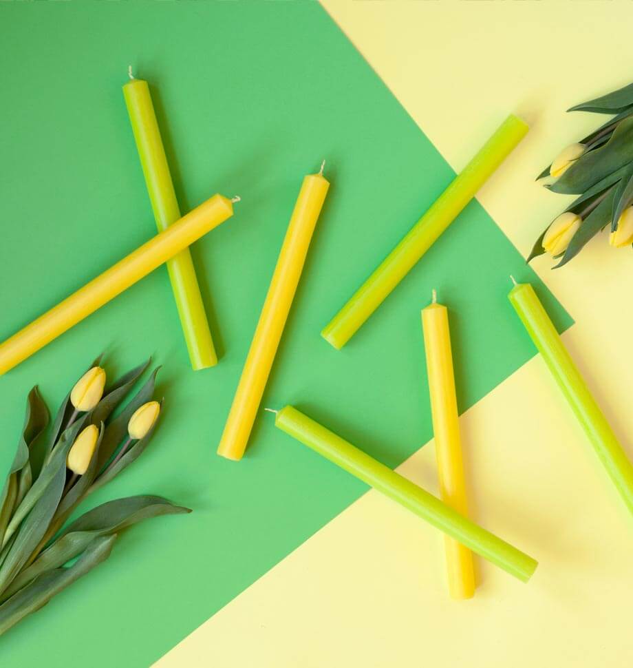 Yellow 8 inch Dinner Candles x 20 - Shearer Candles