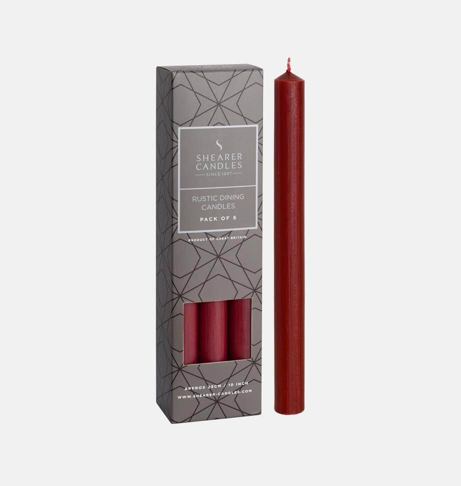 Luminessence Red Taper Dinner Candles – 4 Pack, 10.5 Inch Tall, Unscented, Modern Style