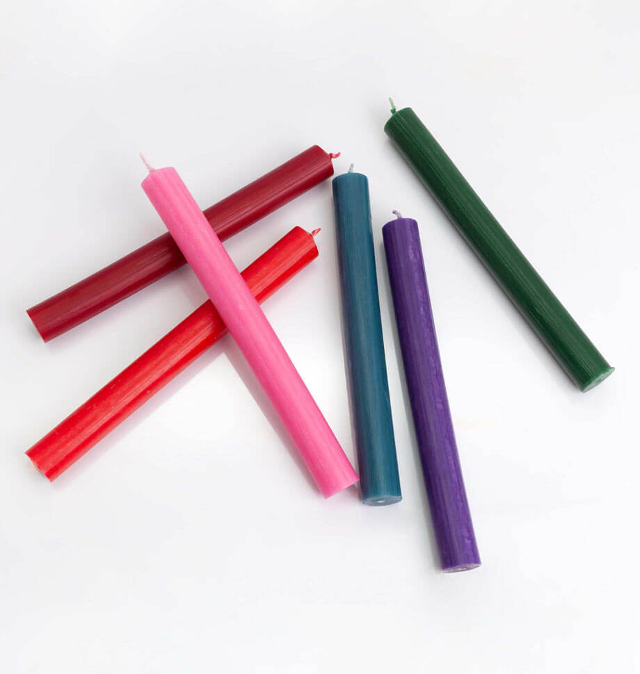 deep pink dinner candles