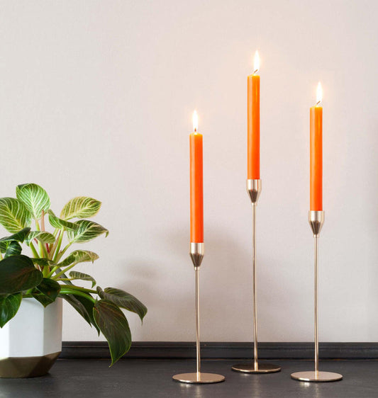 orange dinner candles 10inch