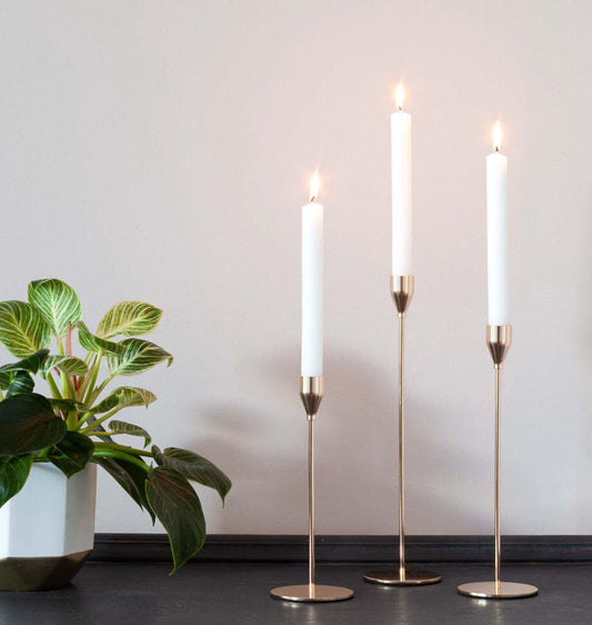 white dinner candles