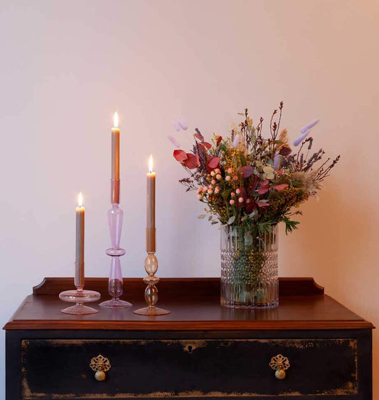 Taupe 8 inch Dinner Candles x 20