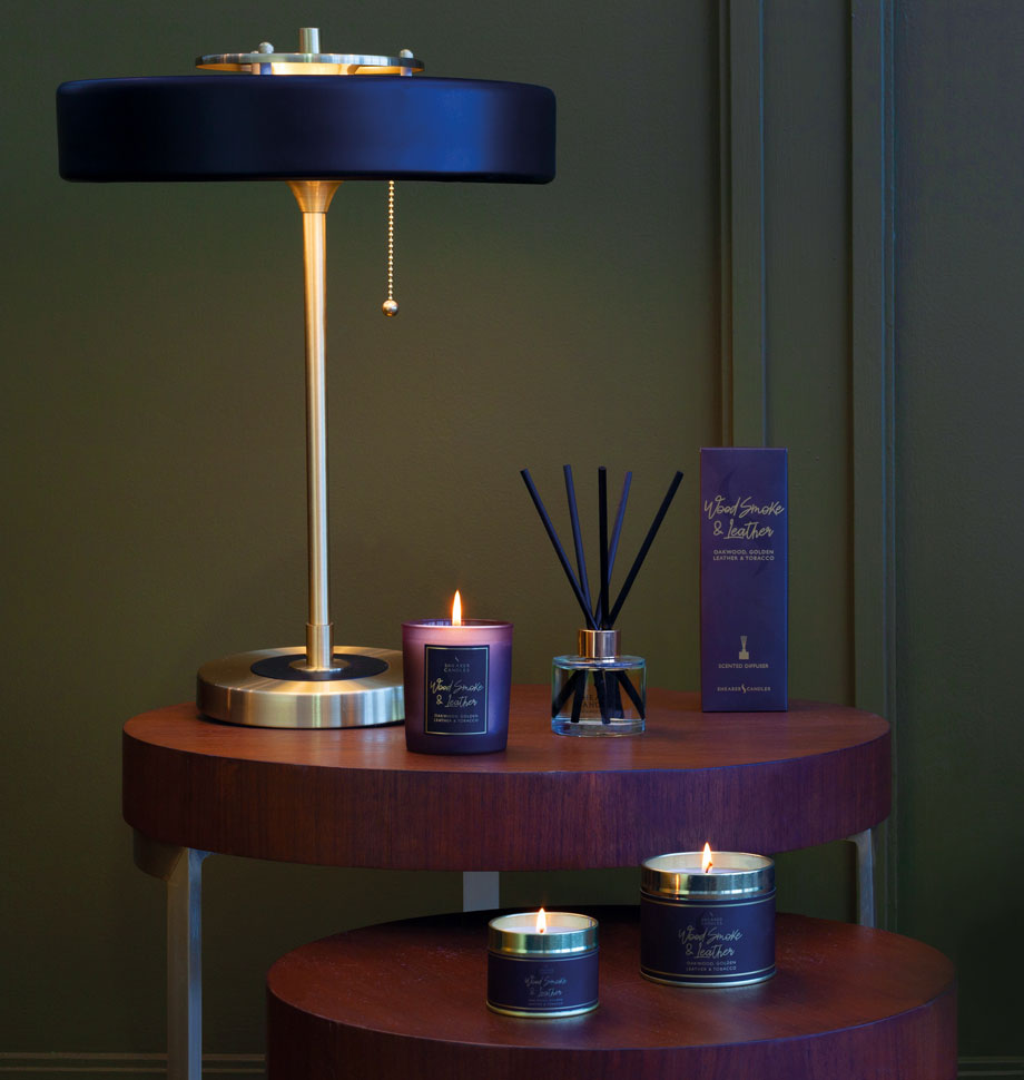 Wood Smoke and Leather Large Tin Candle