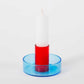 Blue & Red Duo Tone Glass Candle Holder