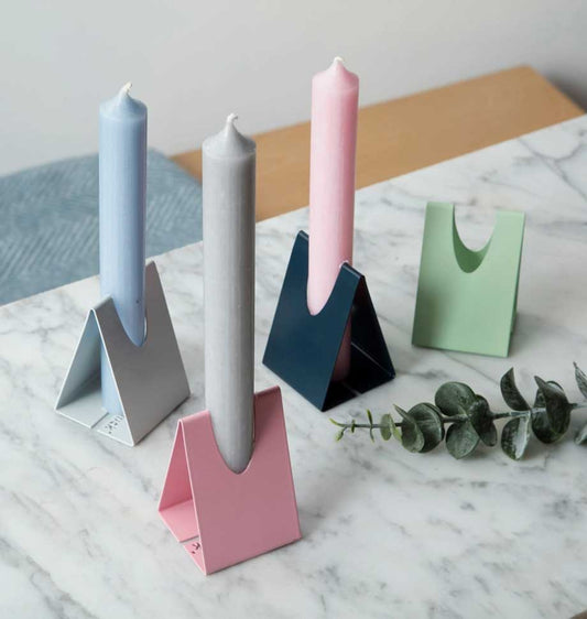 Grey Triangle Candle Holder