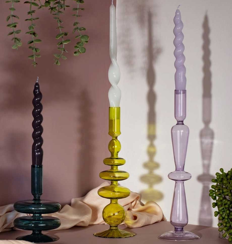 green candle holder