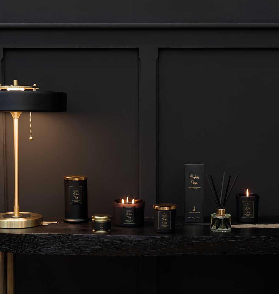 Amber Noir Tall Pillar Jar Candle