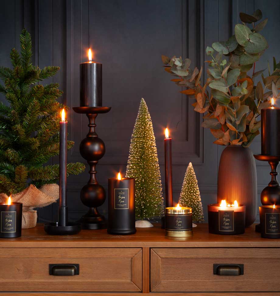 Amber Noir Tall Pillar Jar Candle
