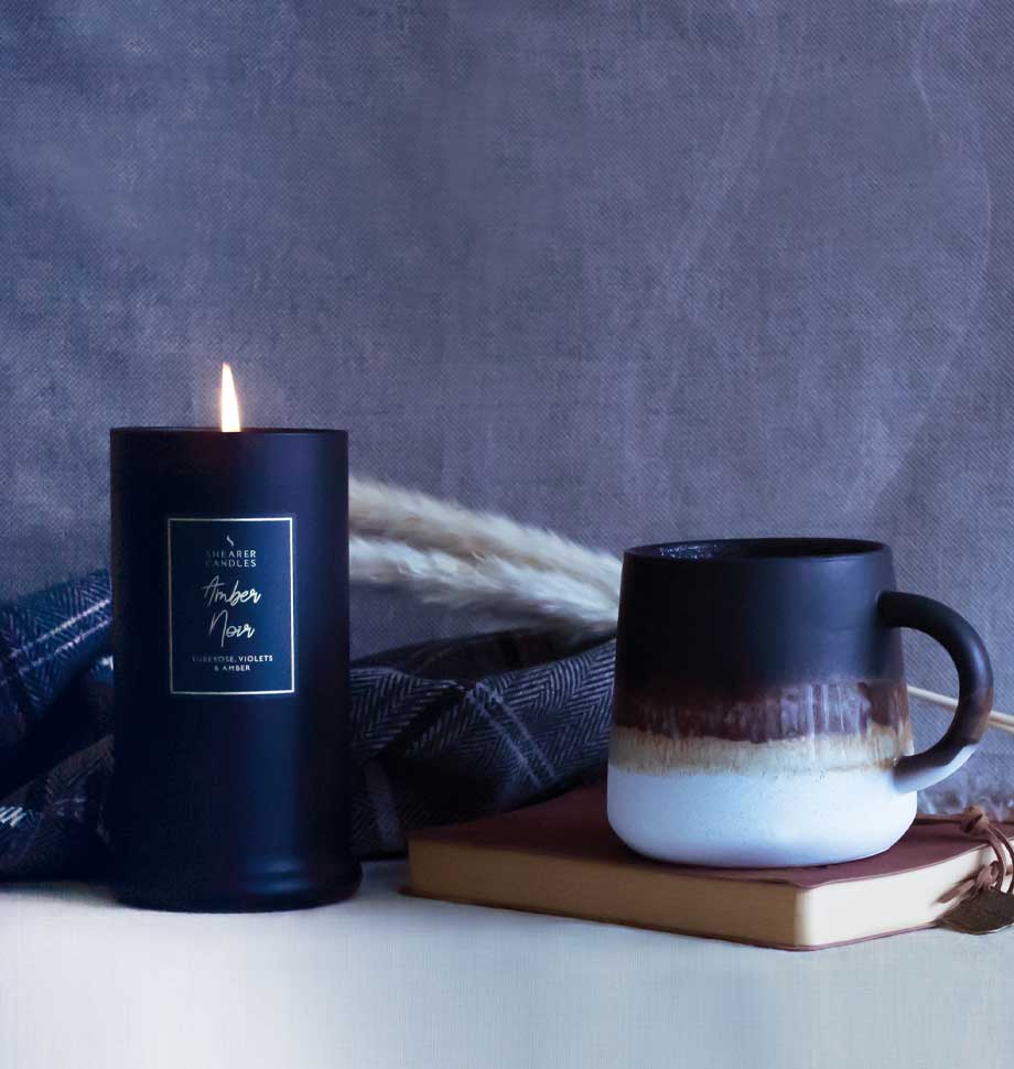 Amber Noir Tall Pillar Jar Candle