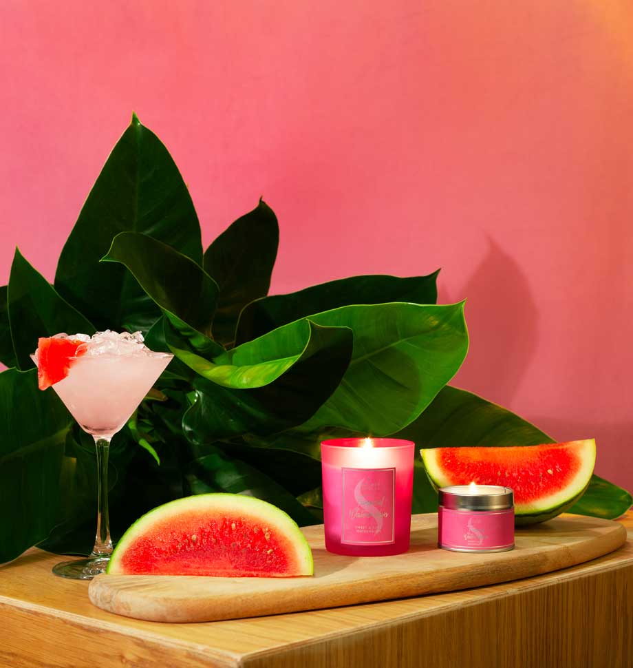 Tropical Watermelon Tall Pillar Jar Candle