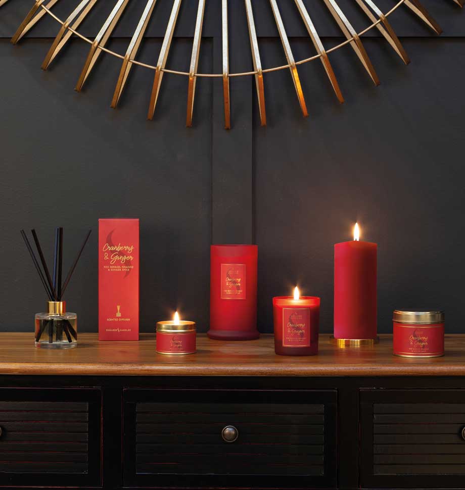 Cranberry and Ginger Tall Pillar Jar Candle
