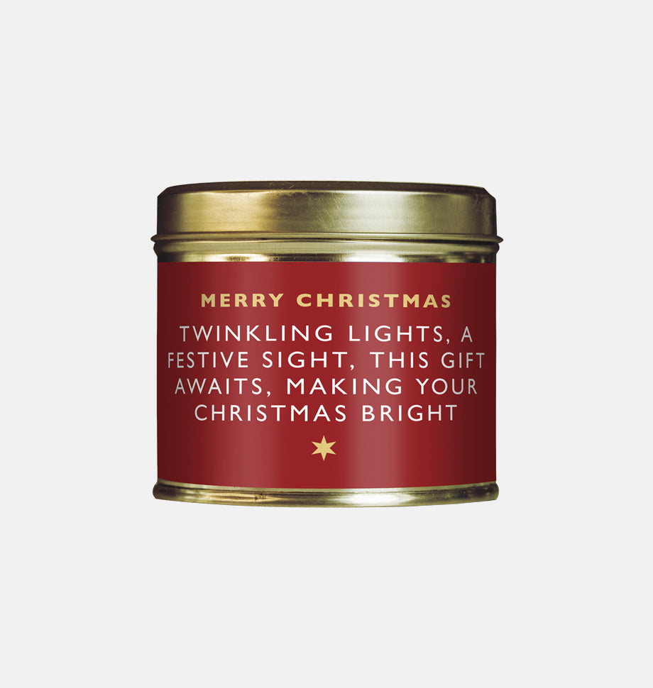 Twinkling Lights Christmas Large Scented Tin Candle - Shearer Candles