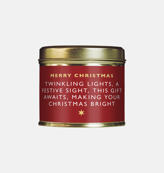 Twinkling Lights Christmas Large Scented Tin Candle - Shearer Candles