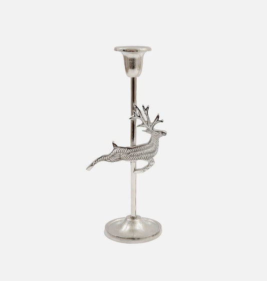 Silver Christmas Candlestick Holder