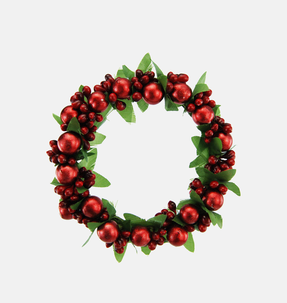 Red Berry Candle Ring Wreath