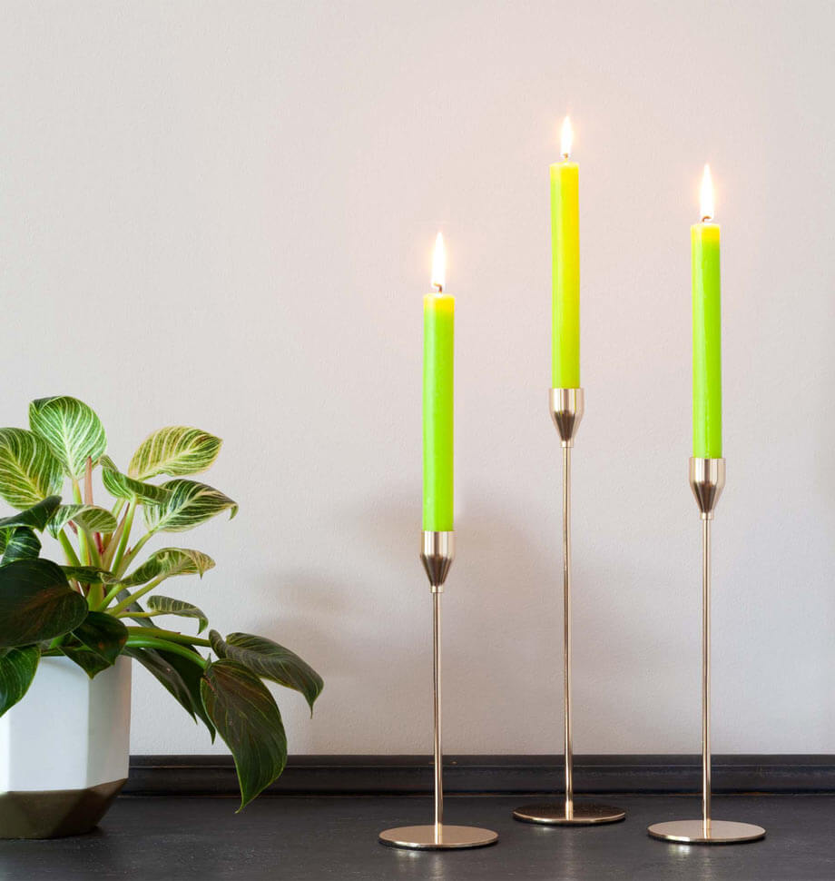 Lime Green 8 inch Dinner Candles x 20 - Shearer Candles