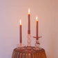 pink dinner candles 10inch