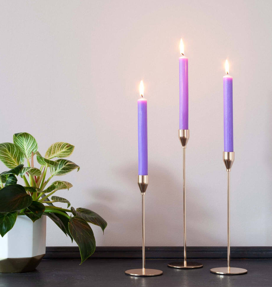 Lilac 8 inch Dinner Candles x 20 - Shearer Candles