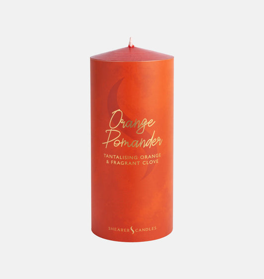 Orange Pomander Pillar Candle - Shearer Candles