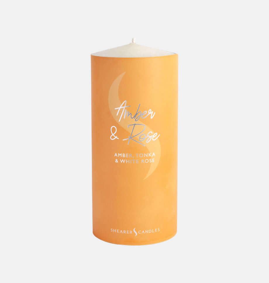 Amber and Rose Pillar Candle - Shearer Candles