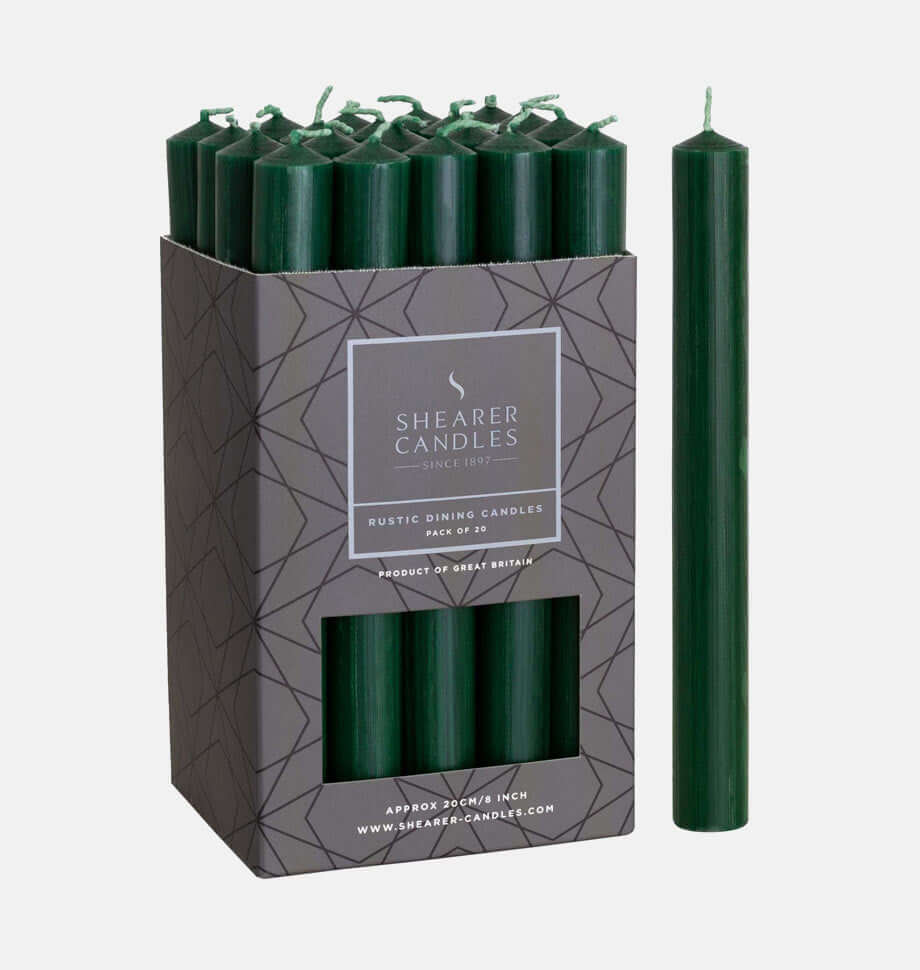 Green Dinner Candles 8 inch x 20 - Shearer Candles