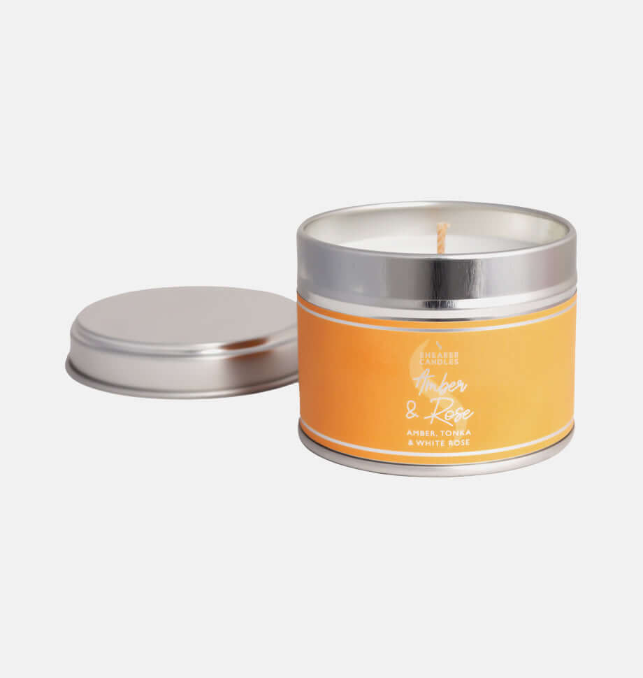 Amber and Rose Small Tin Candle - Shearer Candles