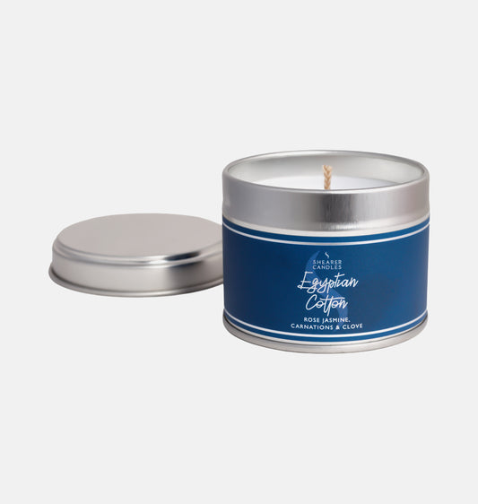 Egyptian Cotton Small Tin Candle - Shearer Candles
